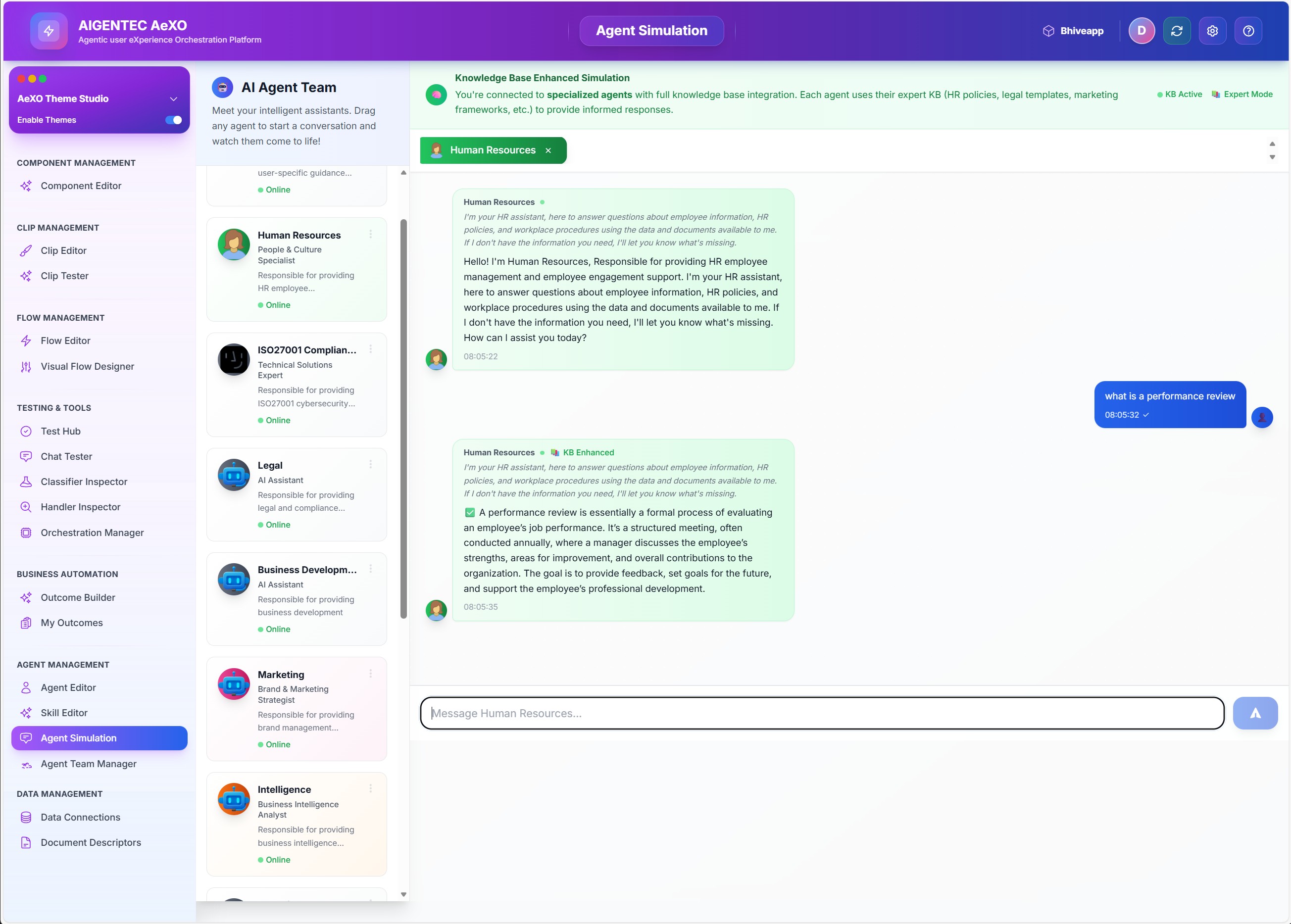 AeXO Agent Simulation Platform